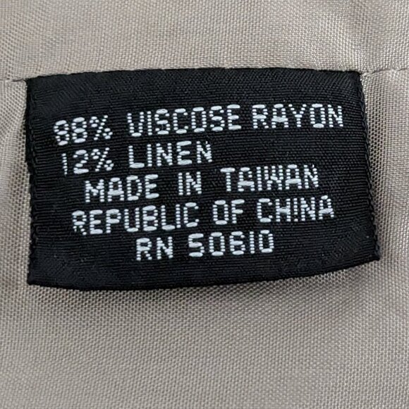 KASPER for ASL, Beige Stripe Mid-Length Double Breasted Blazer; Size 12 - Picture 5 of 6